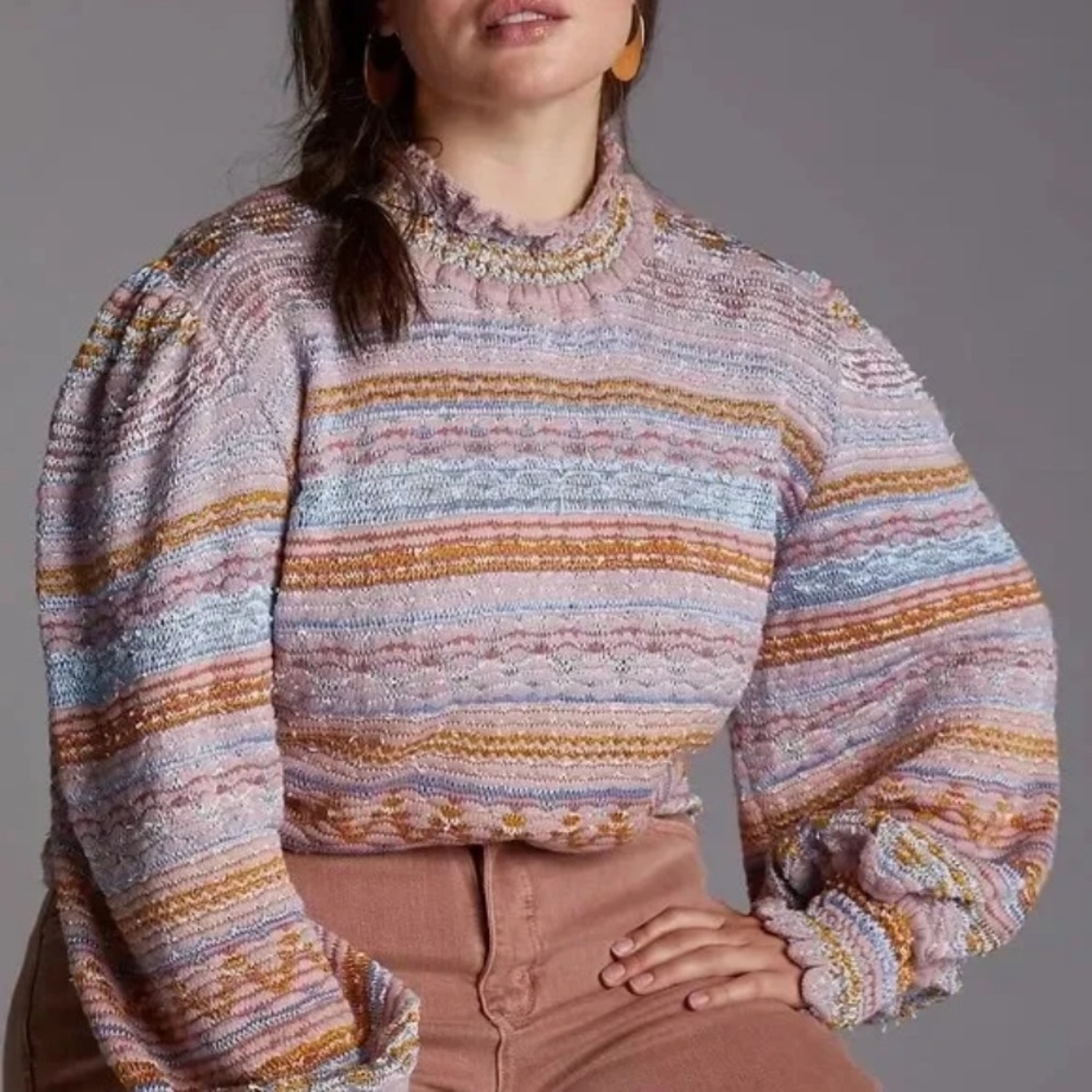 Anthropologie Cecilia Prado Balloon Sleeve Sweater - XL